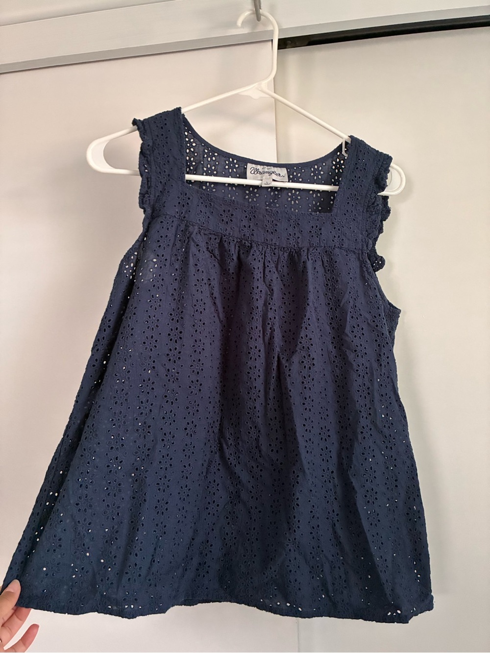 Wrangler Navy Eyelet Sleeveless Top